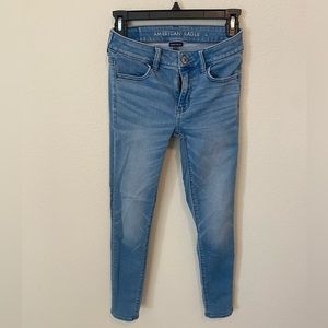 American eagle super stretch jeans, size zero